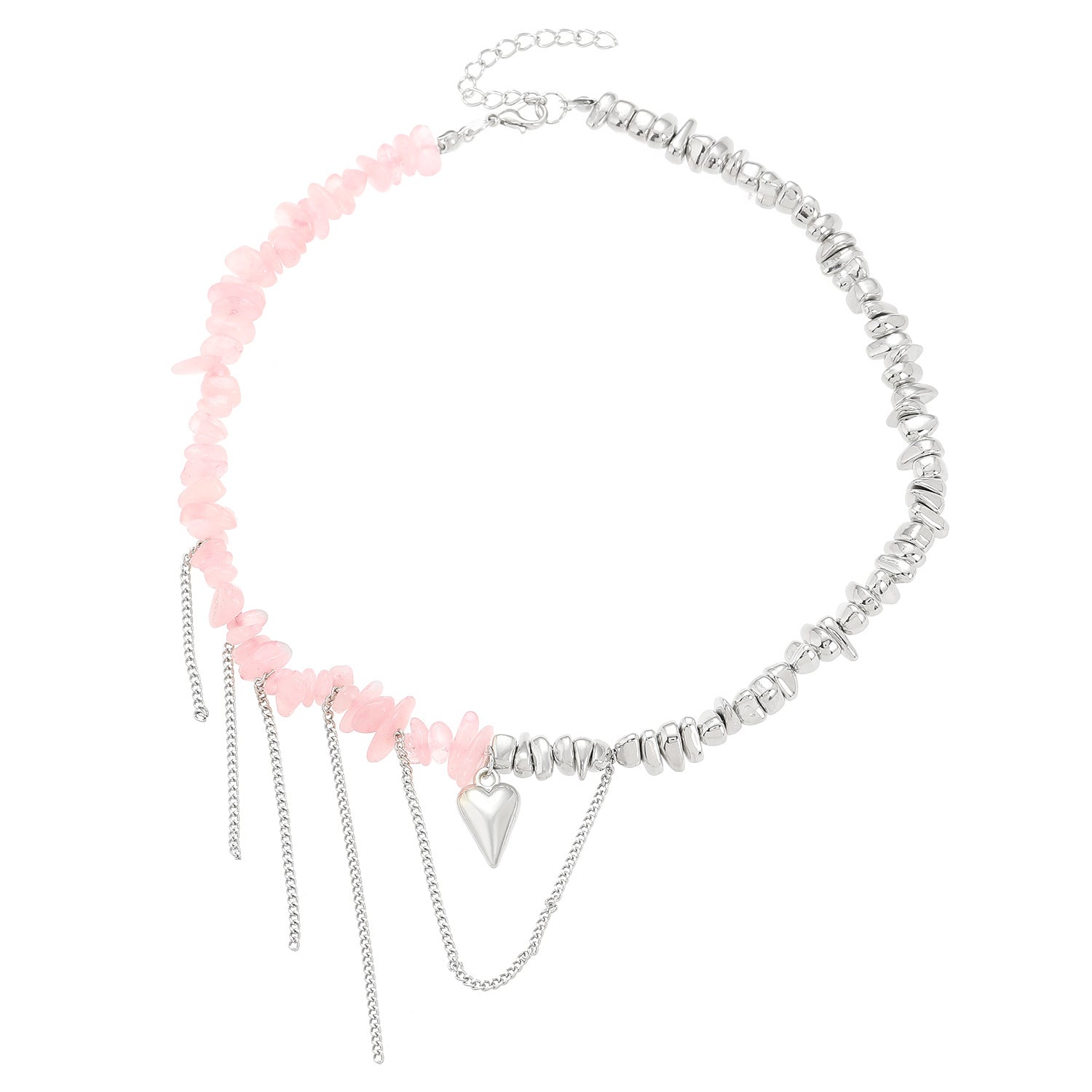 Wholesale Silver Geometric Heart Pendant Necklace